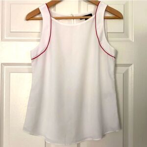 Banana Republic Ivory Tank Top with Red Trim XSMALL